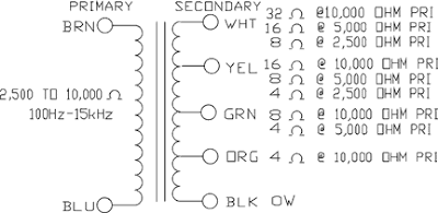 Hammond 125CSE output transformer winding diagram