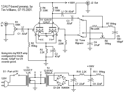 12AU7 Tube Preamplifier Schematic 8ccd2d311c6d