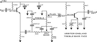 ARBITER Treble and Bass Face original schematic ARBITER Treble and Bass Face original schematic