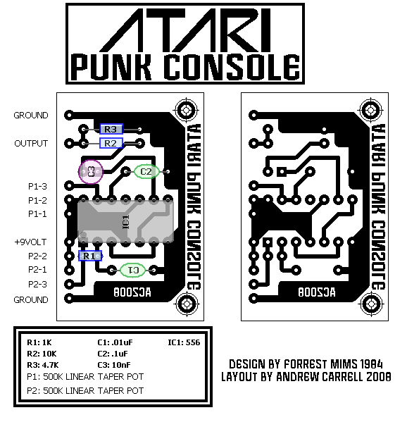 ATARI PUNK CONSOLE 556 PCB LAYOUT 0466c55767cc