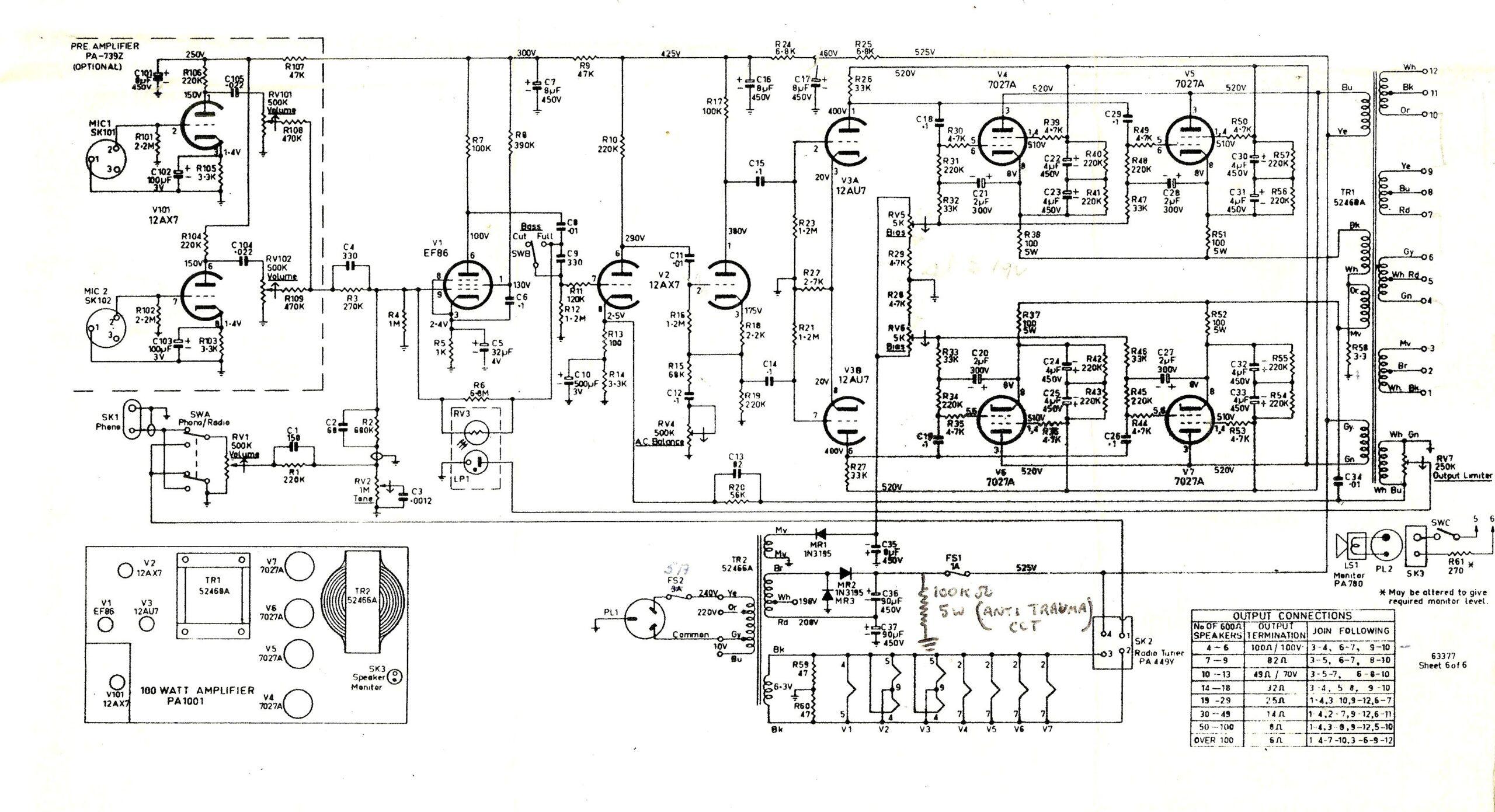 AWA PA1001 100W 4 x 7027A 15001c8663f6
