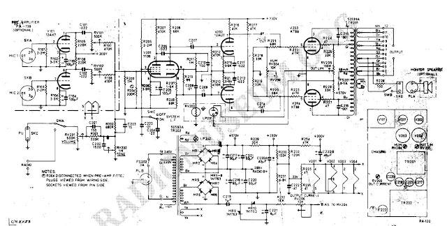 AWA MODEL PA100B VALVE AMPLIFIER SCHEMATIC