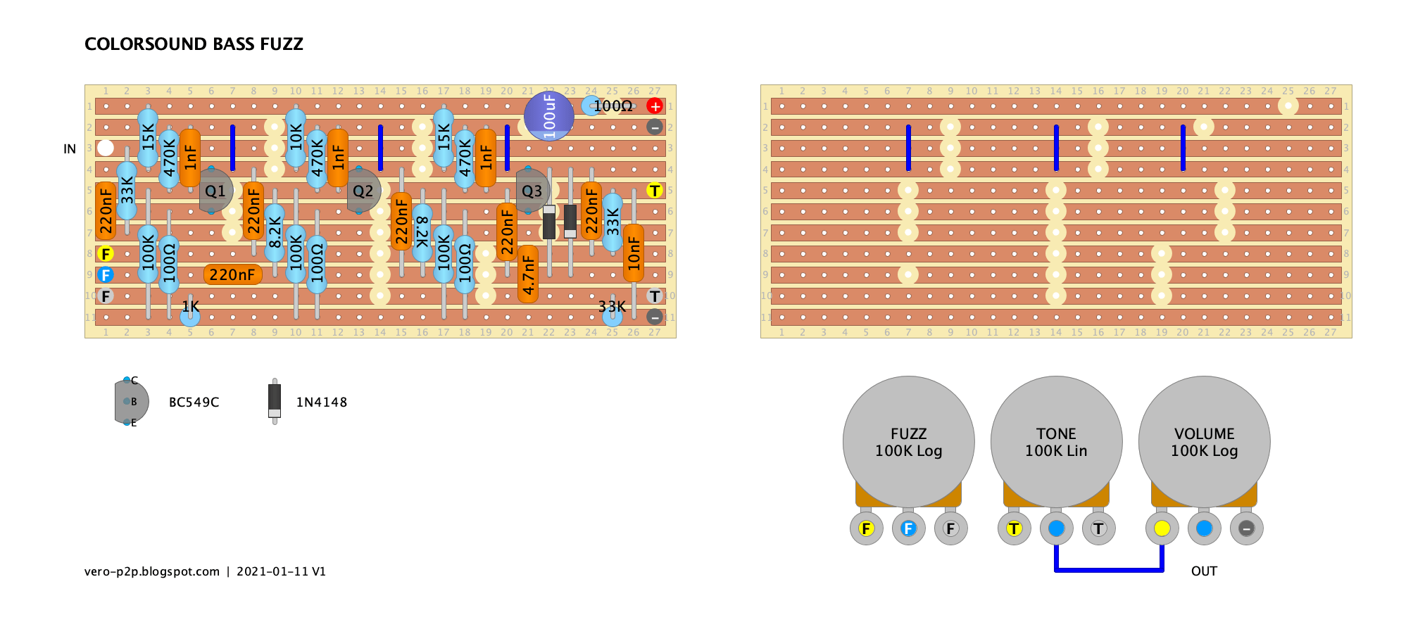 COLORSOUND Bass Fuzz vero layout v1 9fd31f075131