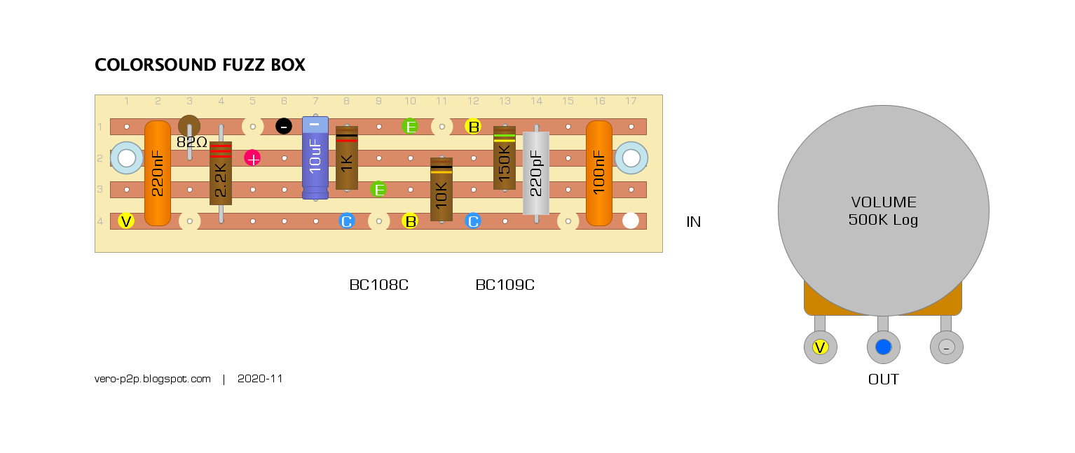 COLORSOUND Fuzz Box vero layout 0028f03ddcbb