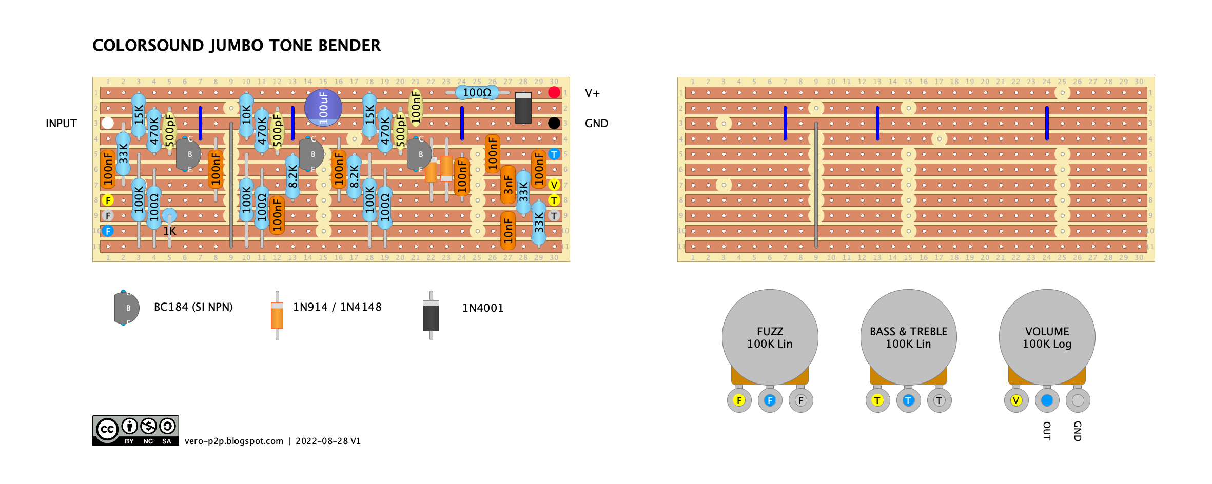 COLORSOUND Jumbo Tone Bender vero layout V1 dd105d2f5dbe