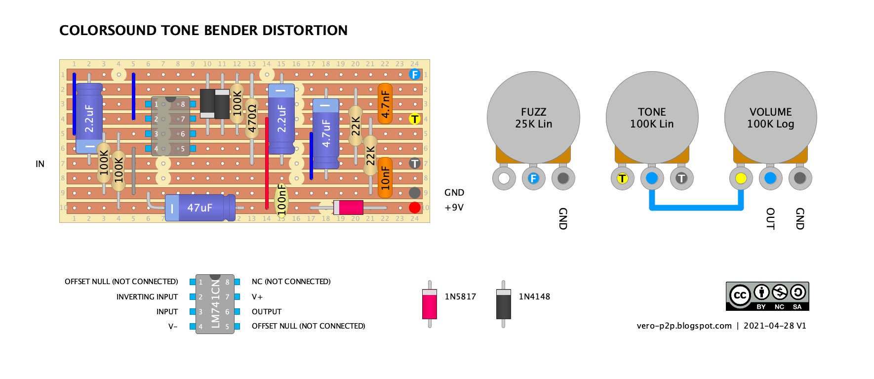 COLORSOUND Tone Bender Distortion vero layout e60d989a6629