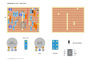 CROWTHER 1977 HOTCAKE STOMPBOXES VERO LAYOUT CROWTHER 1977 HOTCAKE GUITAR EFFECT VERO LAYOUT