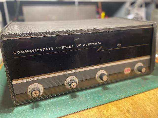 COMMUNICATIONS SYSTEMS AUSTRALIA 35 vintage valve PA amplifier goldentone