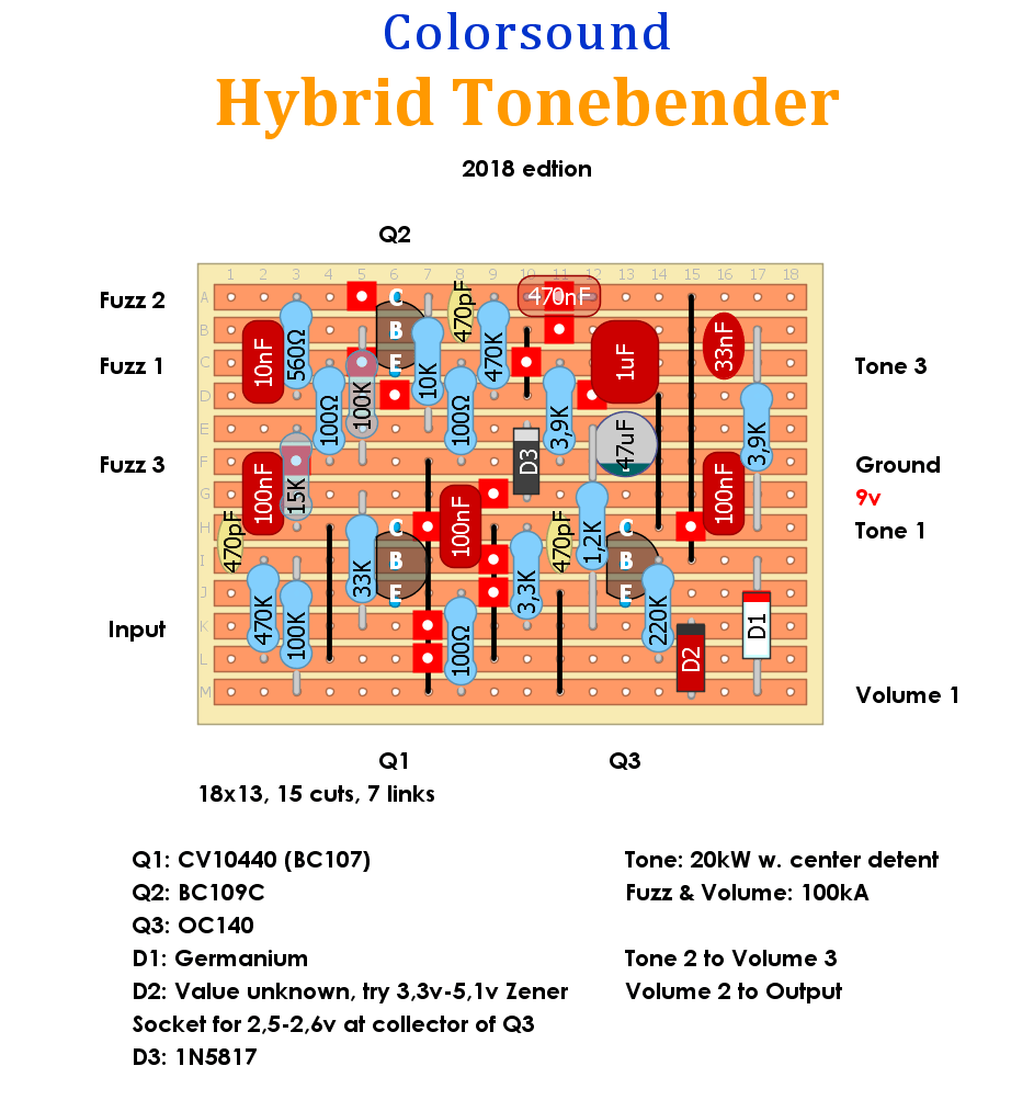 Colorsound Hybrid Tonebender Yellow NPN a578ad543de2