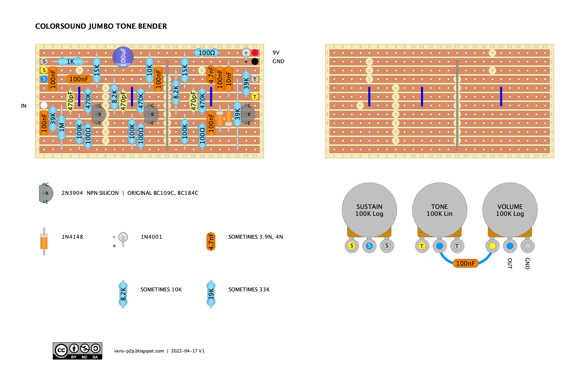 Colorsound Jumbo tonebender vero layout v1 796b3725dc17