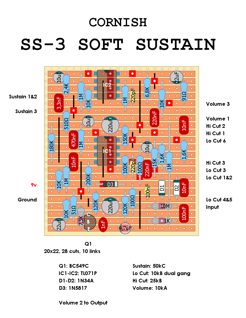 Cornish SS3 Soft Sustain true bypass 44579aca7943