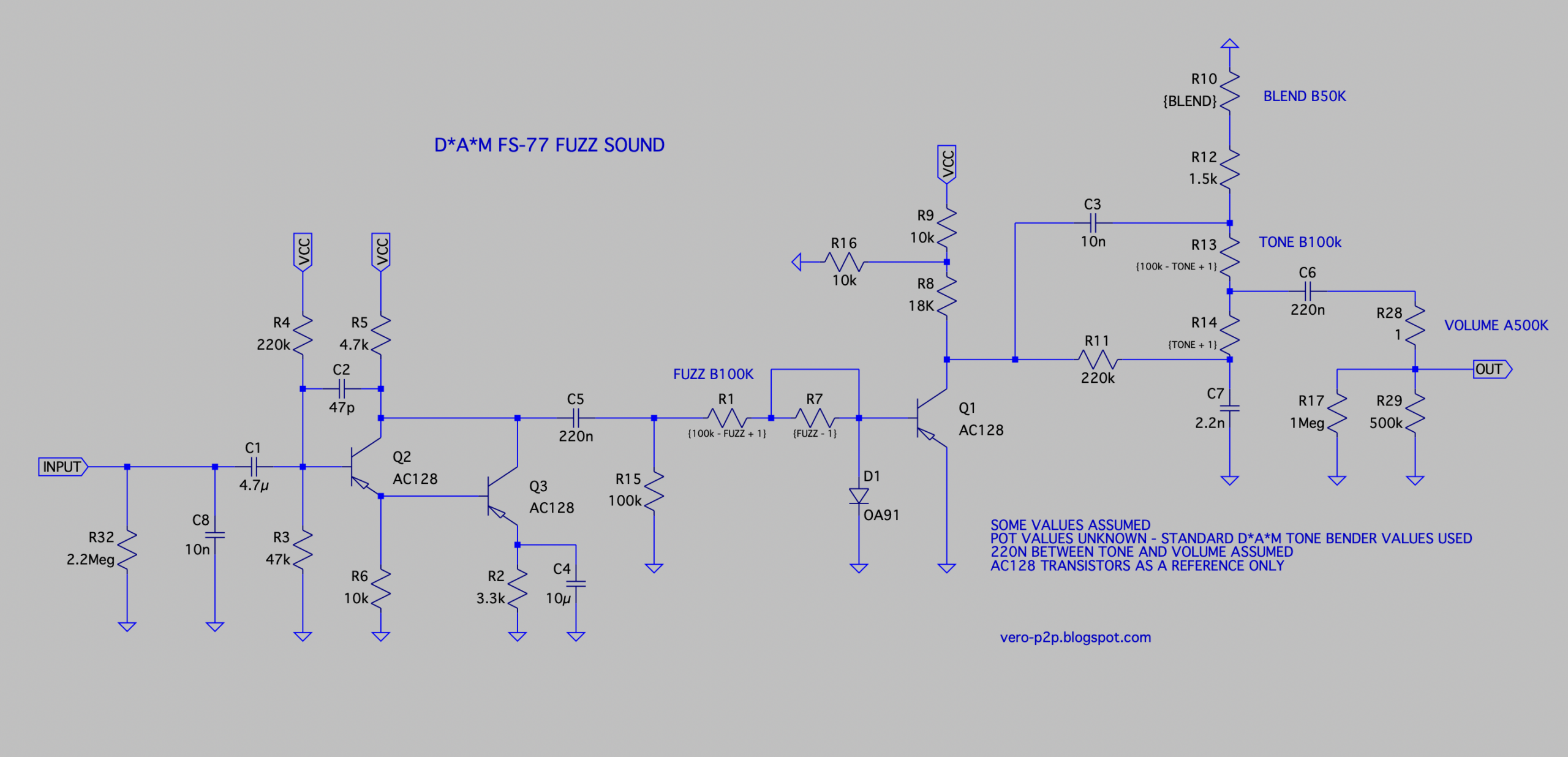 DAM fS 77 fuzz sound schematic d7c57ed577f8