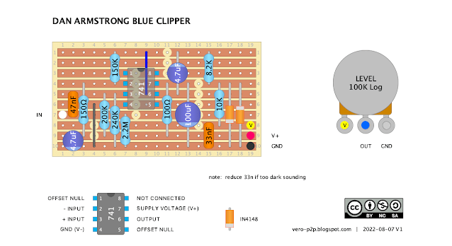 DAN ARMSTRONG BLUE CLIPPER - GUITAR FX VERO LAYOUT