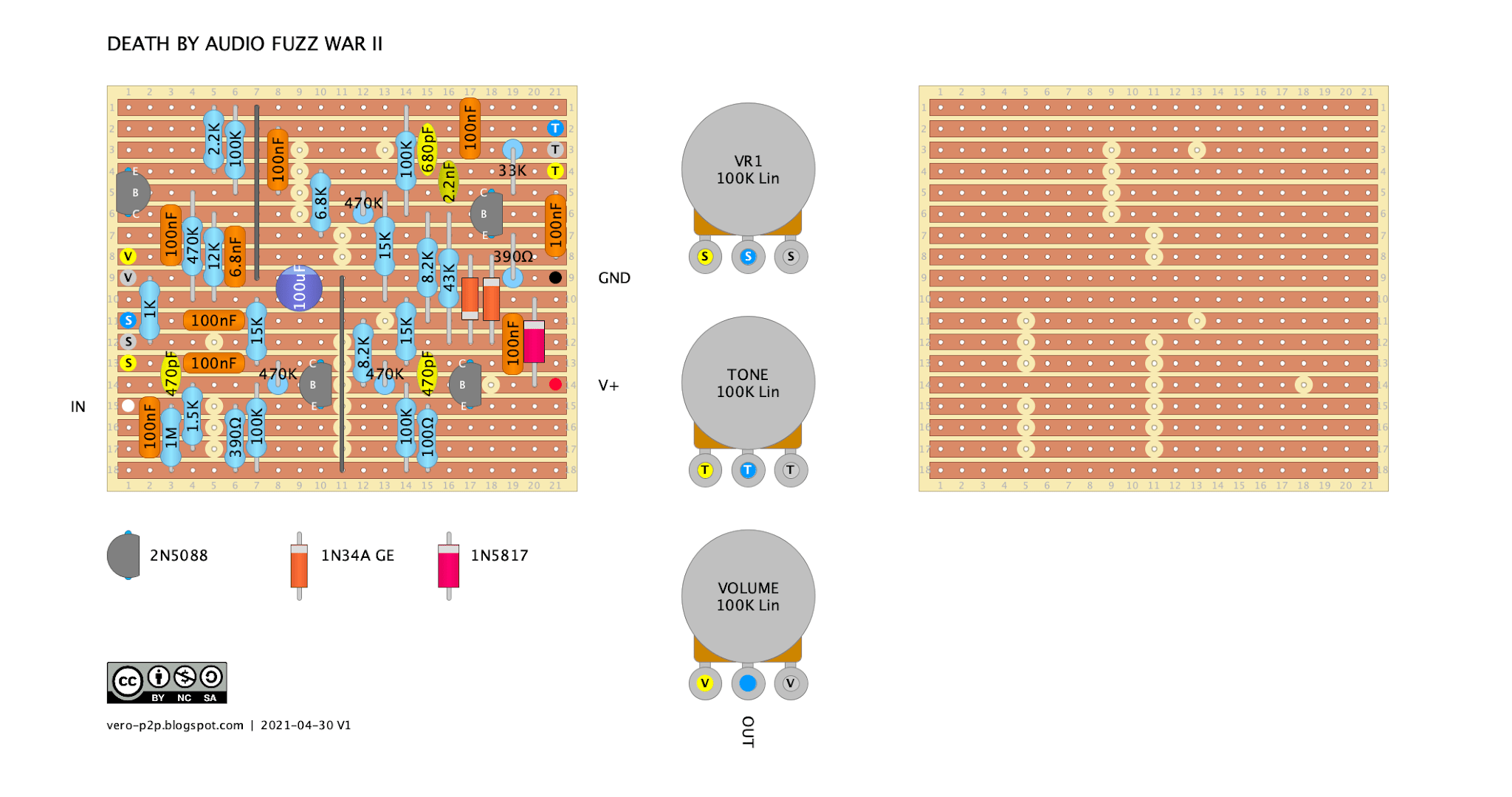 DEATH BY AUDIO Fuzz War V2 vero layout 1e9ac52c68b3