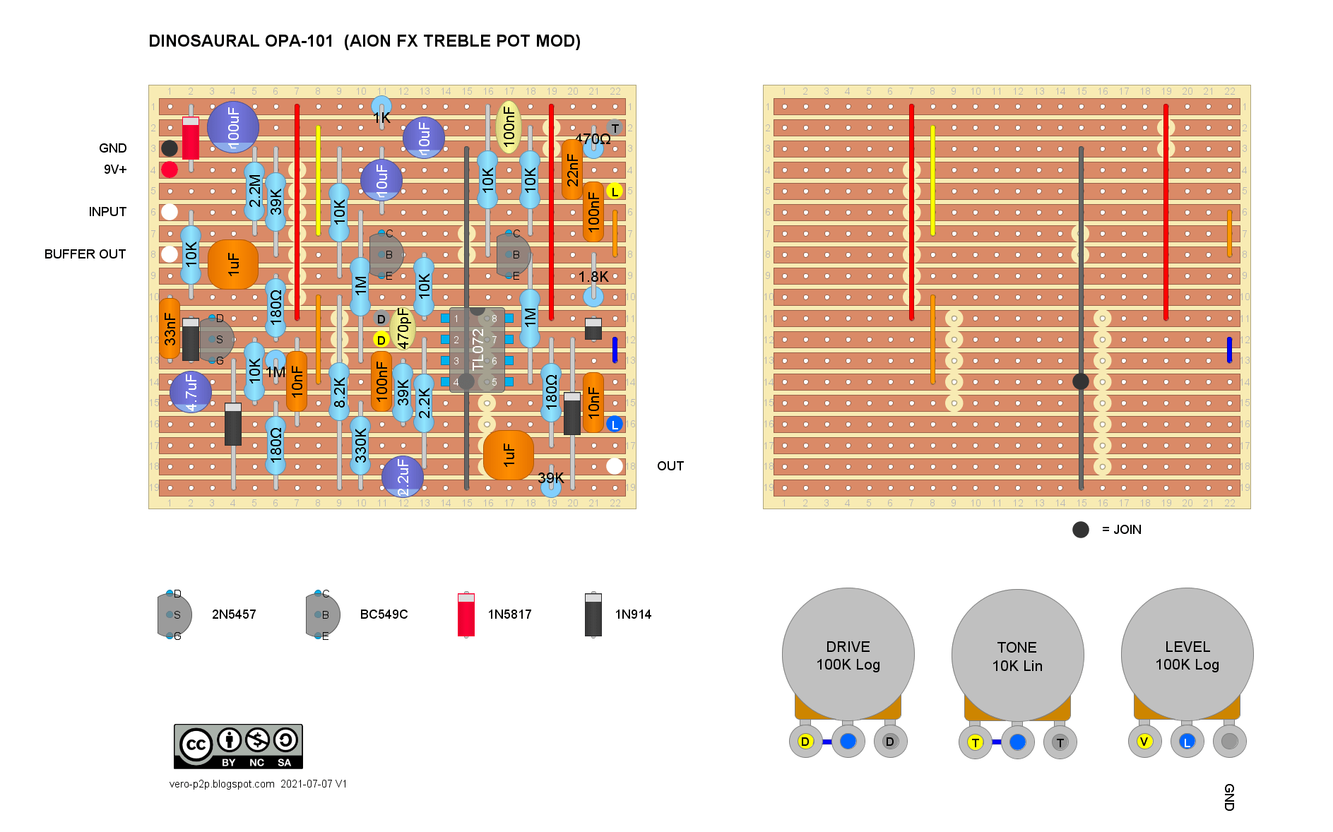 DINOSAURAL OPA 101 Overdriven Preamp vero layout v1 a9782082eff2