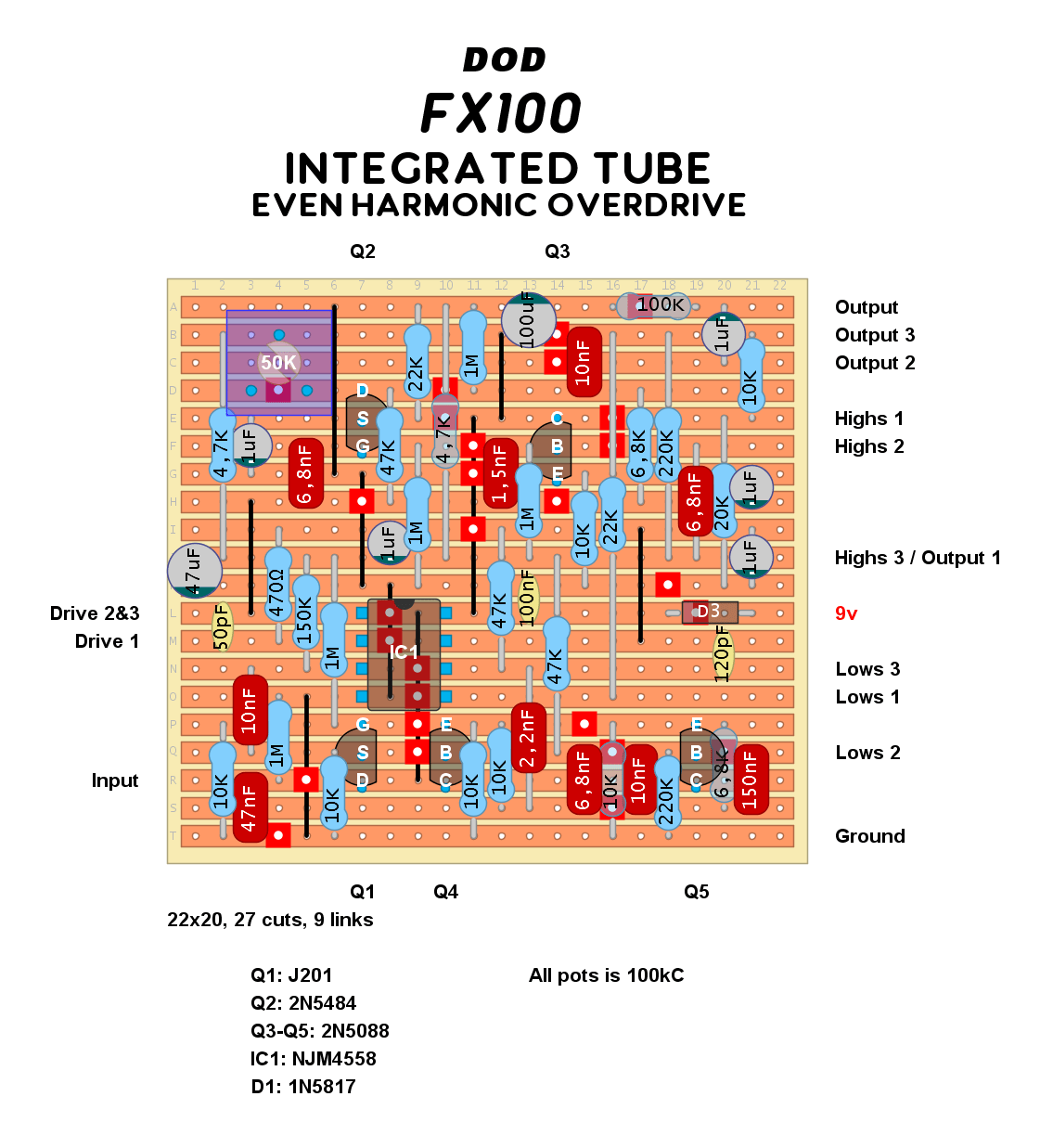 DOD FX100 Intergrated Tube Even Harmonic Overdrive b9933be2faf6