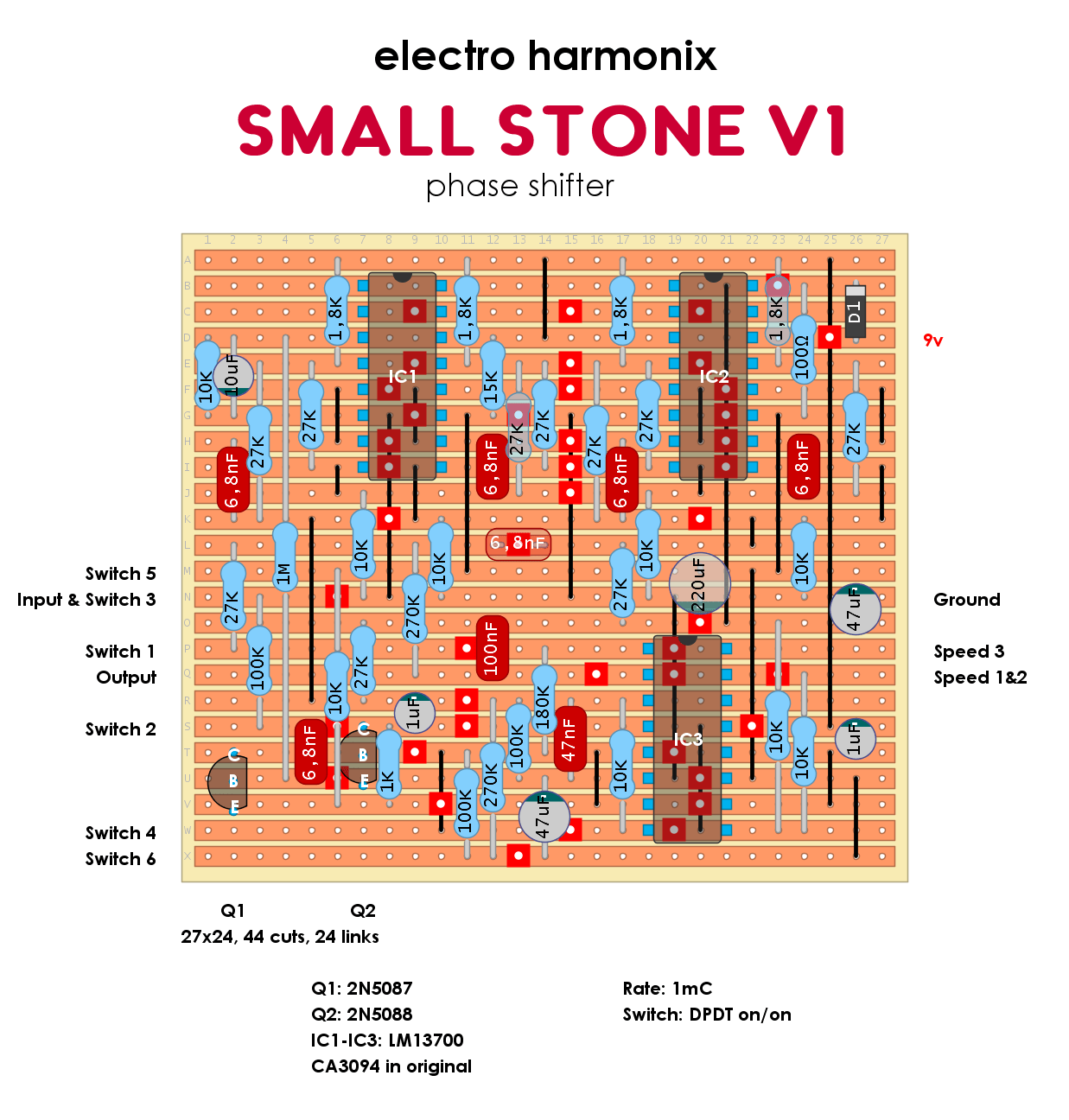 EHX Small Stone Phaser V1 LM13700 06b337558781