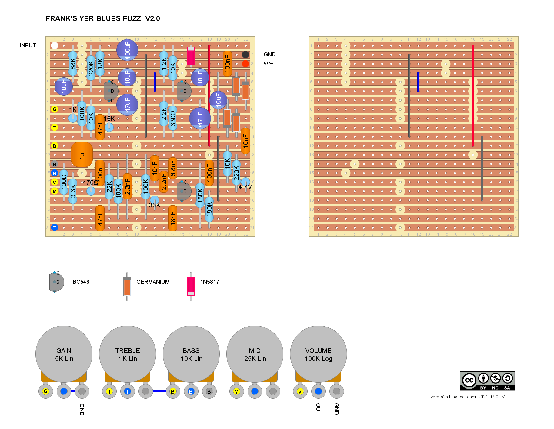 FRANKS Yer Blues Fuzz 2 vero layout c8188b5a70ad
