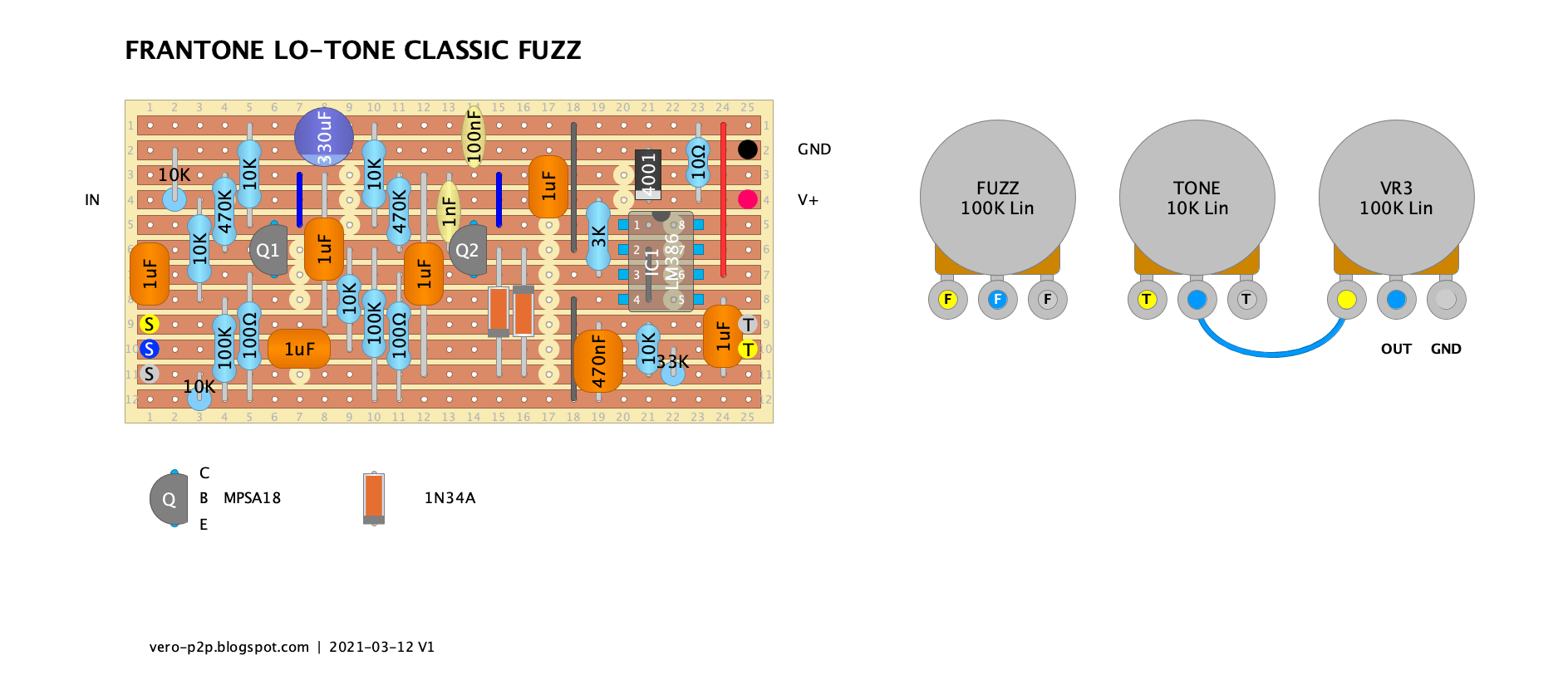 FRANTONE Lo Tone Classic Fuzz Vero Layout 83ecce9ba24b