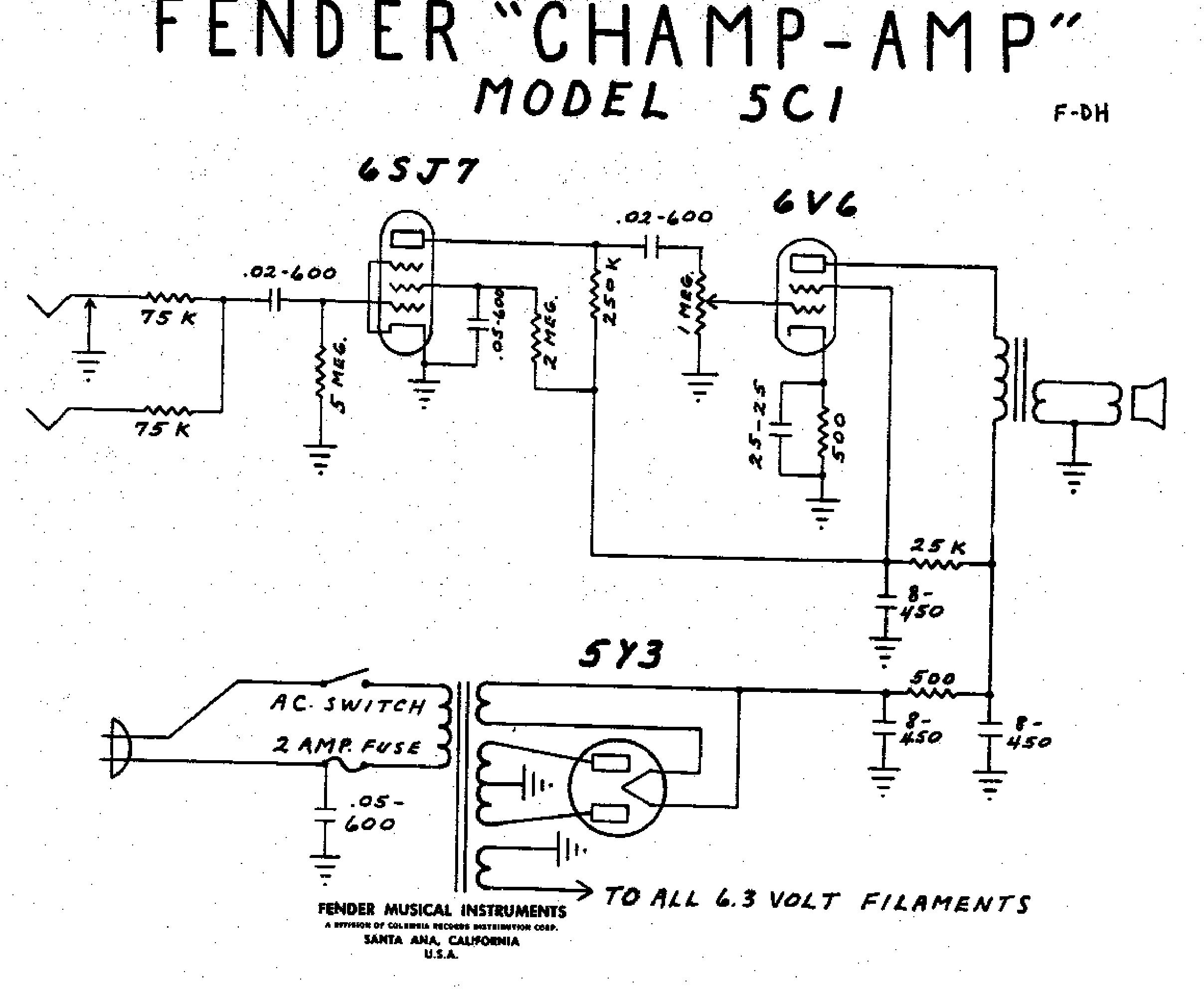 Fender Champ 5C1 schematic fa436337dd3e