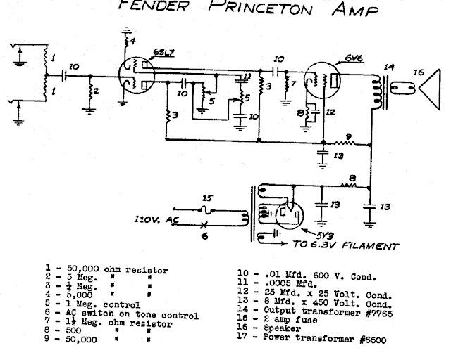 Fender Princeton 5B2 Schematic Fender Princeton 5B2 Schematic