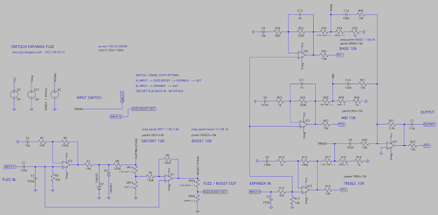 GRETSCH EXPANDA FUZZ - LT SPICE SCHEMATIC