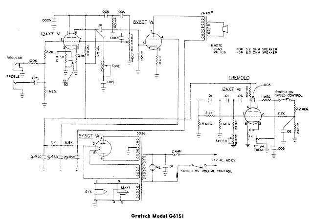 Gretsch model 6151 amplifier schematic Gretsch model 6151 amplifier schematic