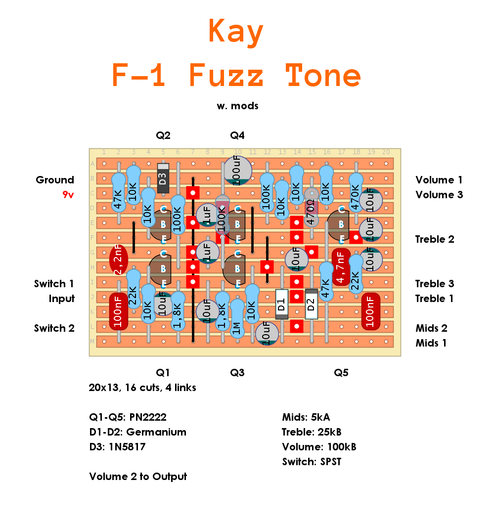 Kay F1 Fuzz Tone modified 76d8f7467bd8