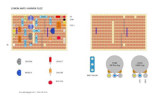 LEMON AMPS HAMMER FUZZ - VERO LAYOUT LEMON AMPS HAMMER FUZZ - VERO LAYOUT