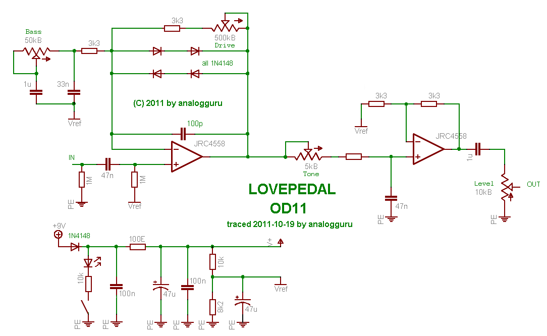 Lovepedal OD11 schema by analogguru 45f53747caa9