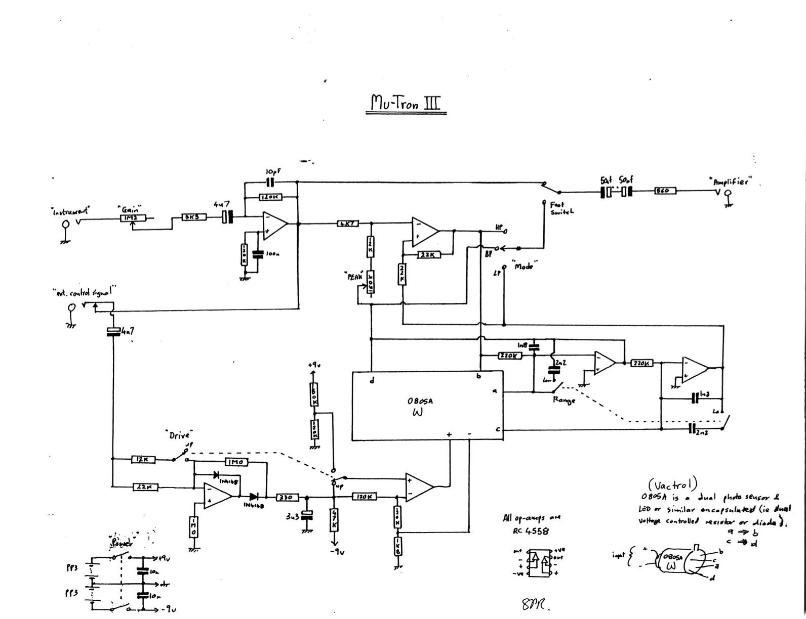 MUSITRONICS MU-TRON III - SCHEMATIC MUSITRONICS MU-TRON III - SCHEMATIC