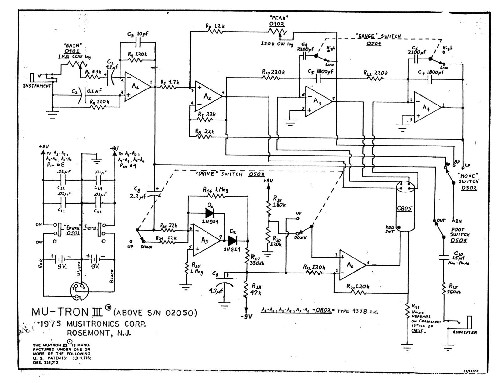 MUSITRONICS MU-TRON III - SCHEMATIC MUSITRONICS MU-TRON III - SCHEMATIC