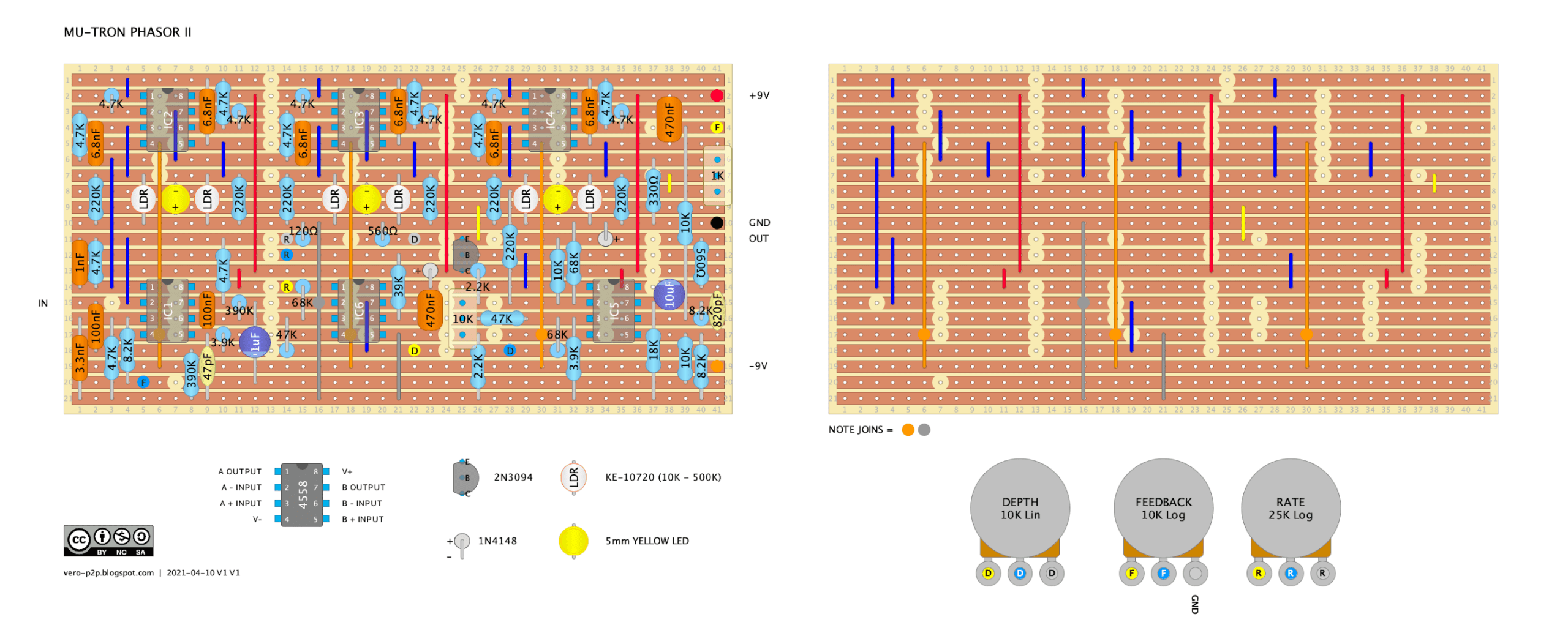 MU-TRON PHASOR II - GUITAR EFFECT VERO LAYOUT MU-TRON PHASOR II - GUITAR EFFECT VERO LAYOUT