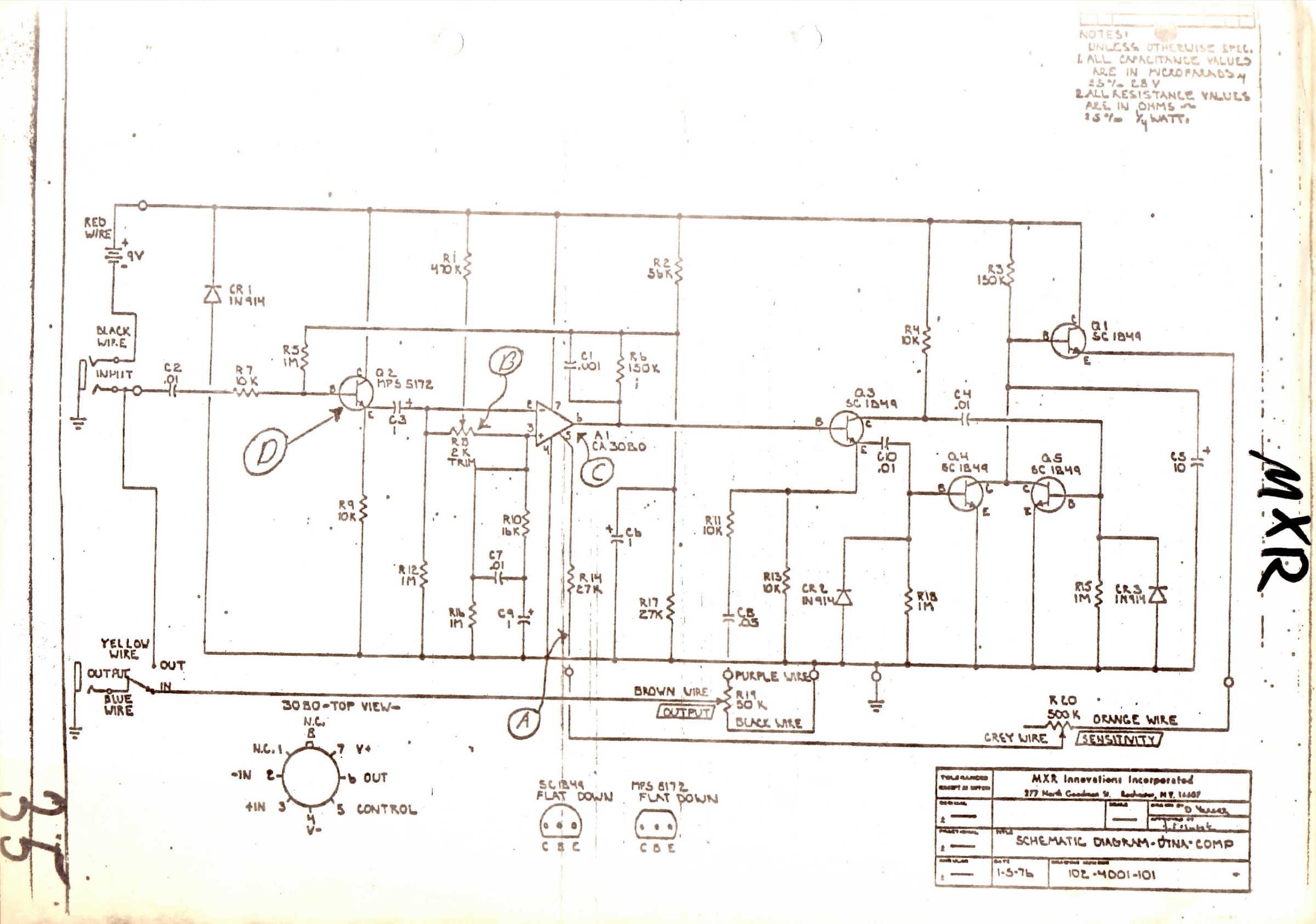 MXR dynacomp factory schematic 7a6720983133