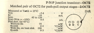 MULLARD OC72 DATASHEET / PINOUT