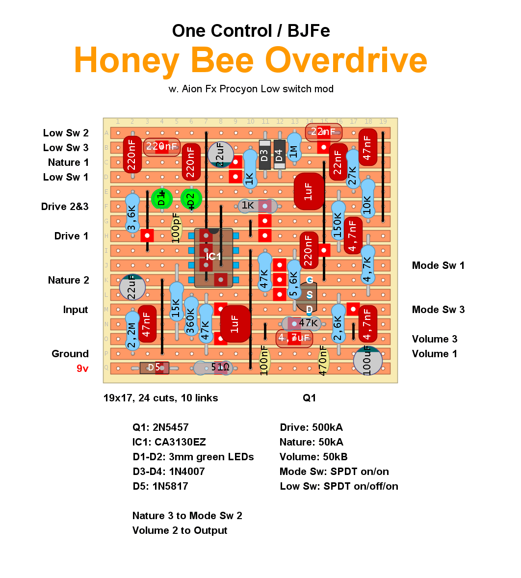 One Control Honey Bee Overdrive a25bb9a53475