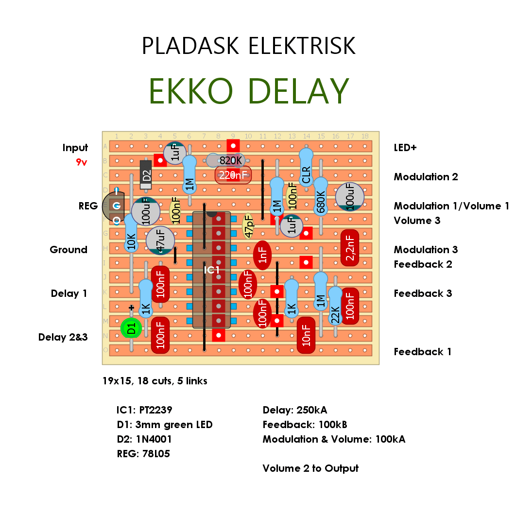 Pladask Elektrisk Ekko Delay 00670ef86bb8
