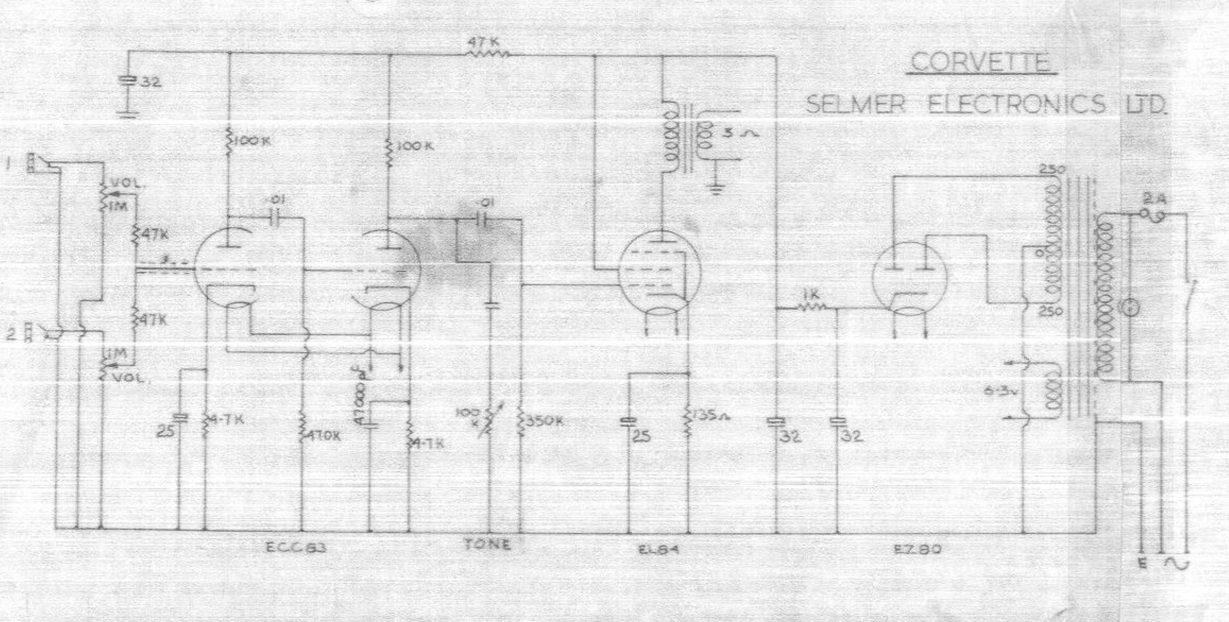 SELMER Corvette amplifier schematic 3a27a3985ce9
