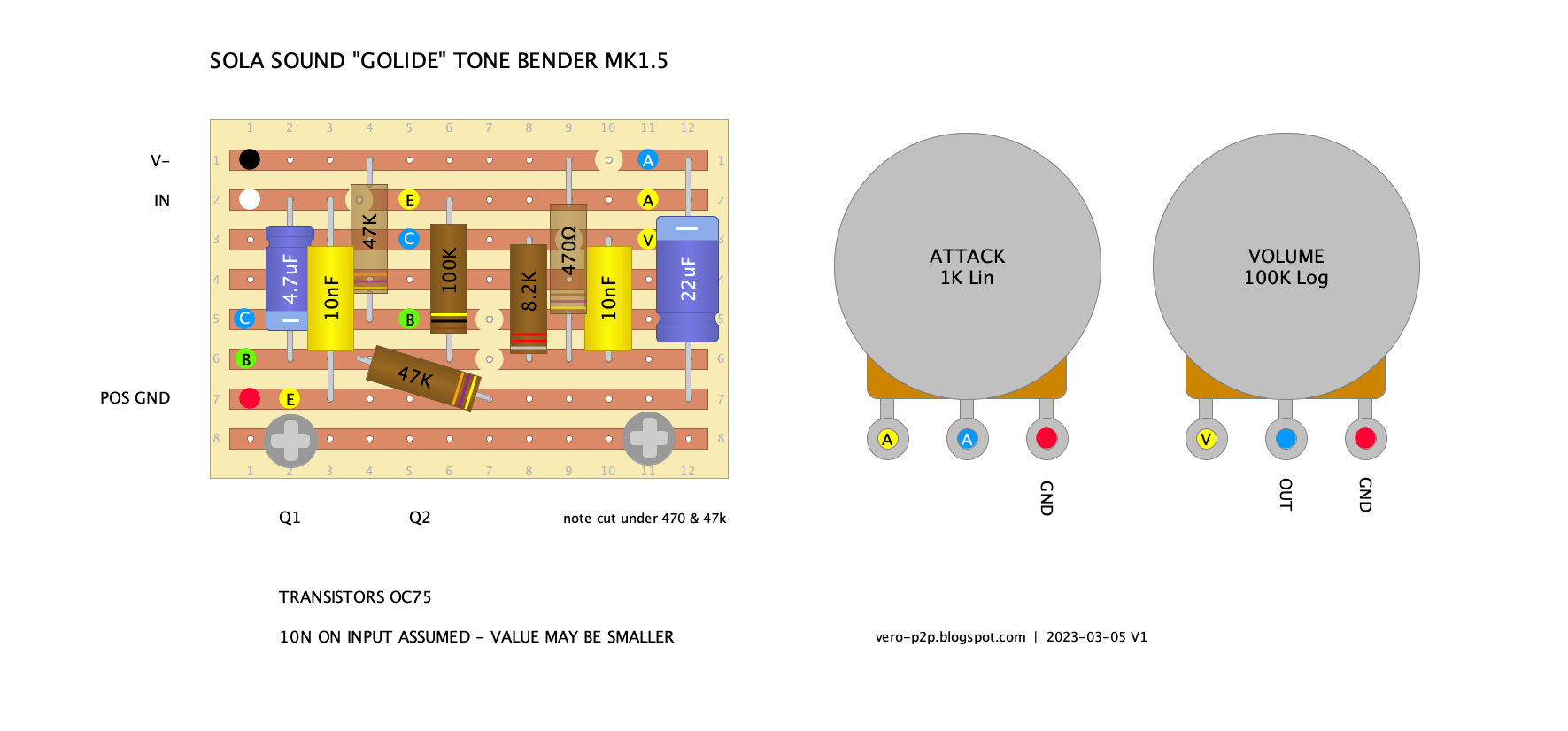 SOLA SOUND Goldie 1.5 Tone Bender 015 vero layout b49d9d93e265