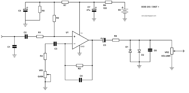 DOD 250 / MXR DISTORTION + SCHEMATIC