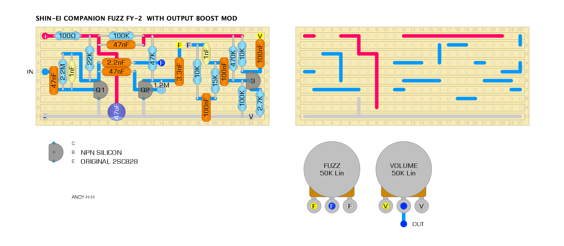 Shin-ei companion fuzz fy-2 point to point p2p layout Shin-ei companion fuzz fy-2 point to point p2p layout