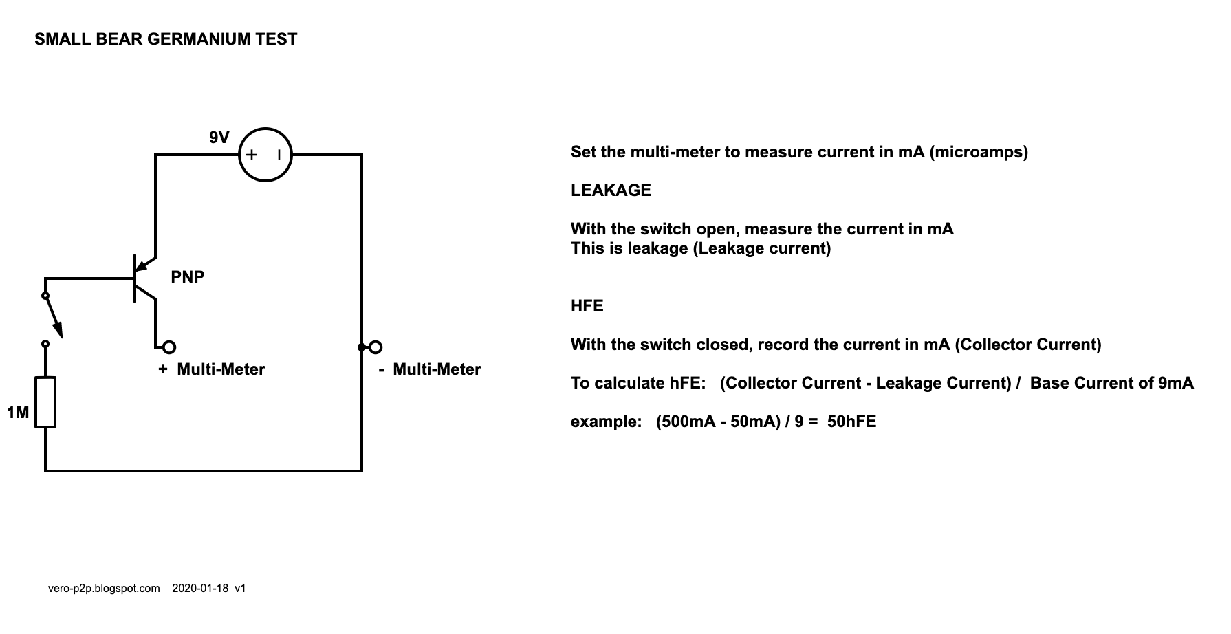 Small Bear germanium transistor test method Small Bear germanium transistor test method