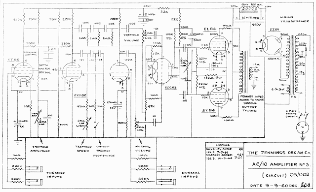 VOX AC10 SCHEMATIC, OS/008 1960 - Vintage guitar amplifier schematic VOX AC10 SCHEMATIC, OS/008 1960 - Vintage guitar amplifier schematic