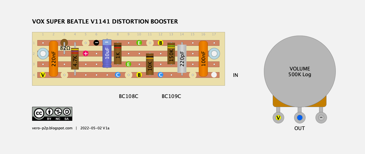 VOX Super Beatle Distortion Booster vero layout v1a f71a018397ac