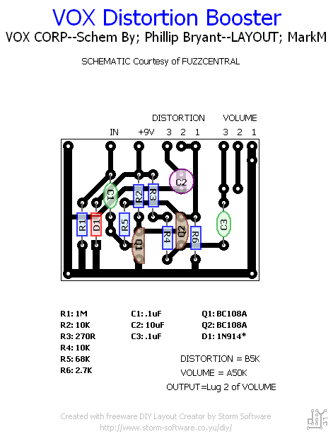 VOX Distortion Booster LAYOUT cbcc969d4585