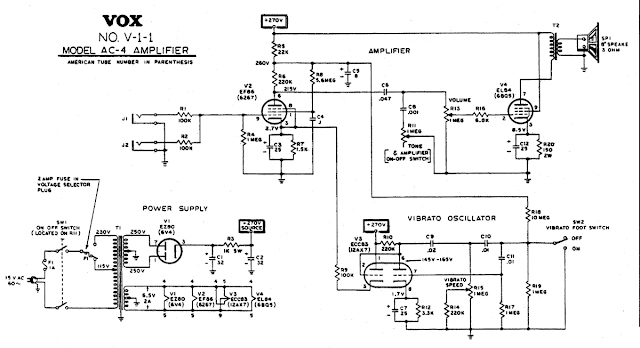 ORIGINAL VOX AC-4 SCHEMATIC