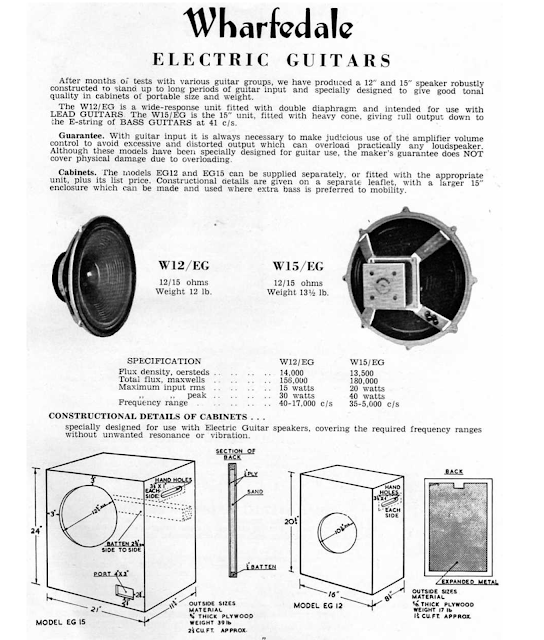 Wharfdale guitar speakers w12 EG specs