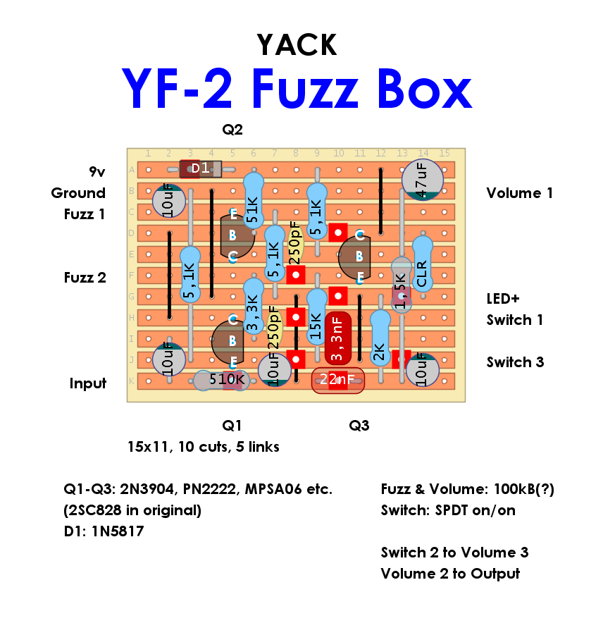 Yack YF 2 Fuzz Box new f683ee7a9d05