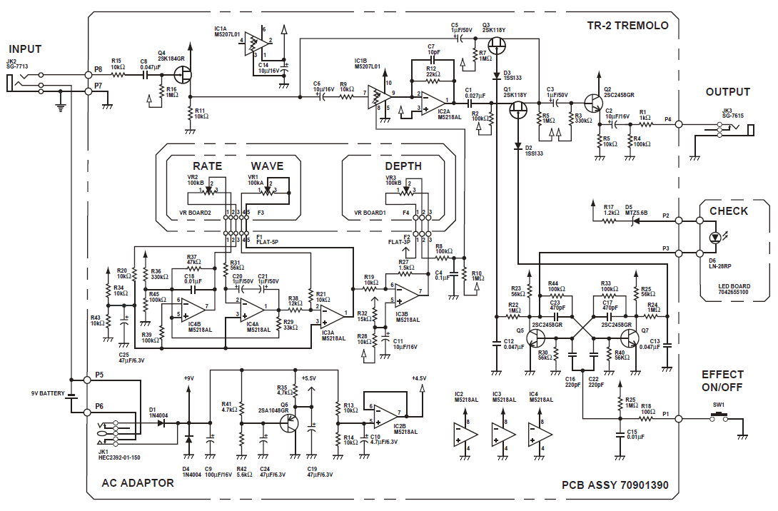 Boss tr2 tremolo schematic a0dad679c5a4
