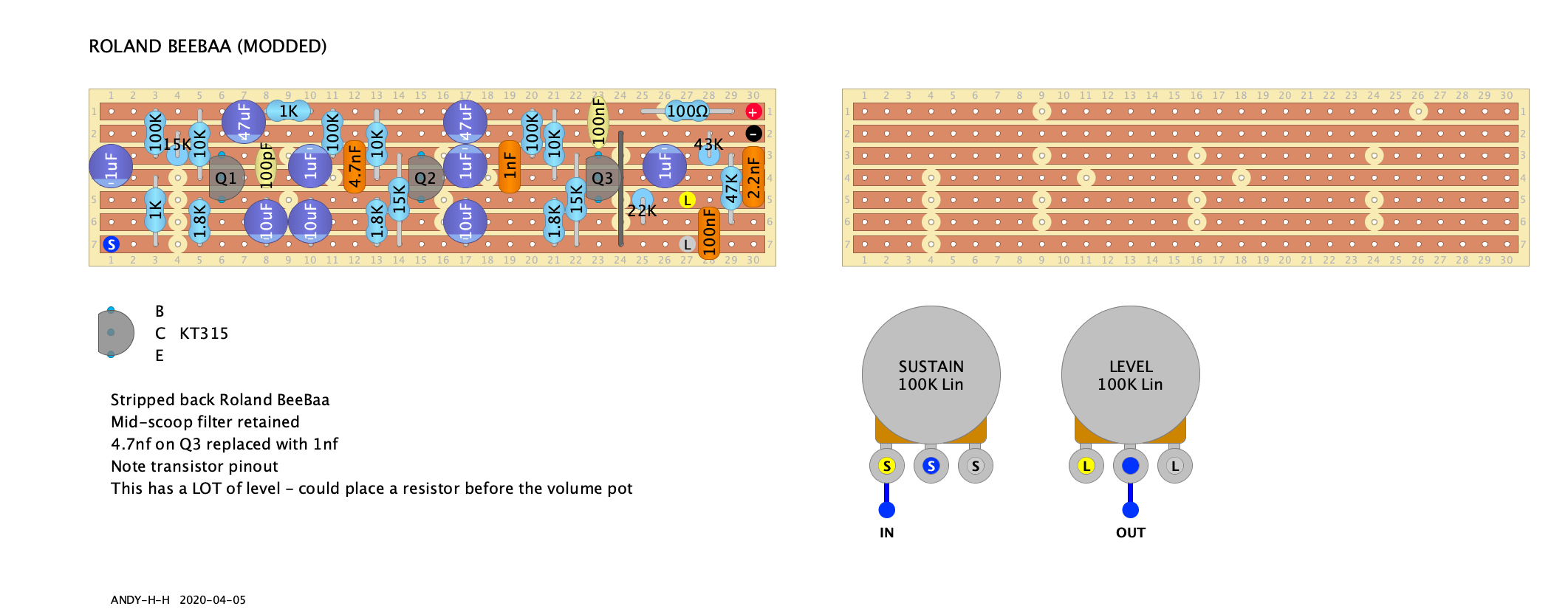 Roland BeeBaa AF-100 vero layout Roland BeeBaa AF-100 vero layout